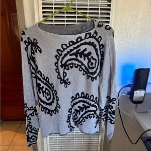 Belldini Gray and Black Paisley Blouse